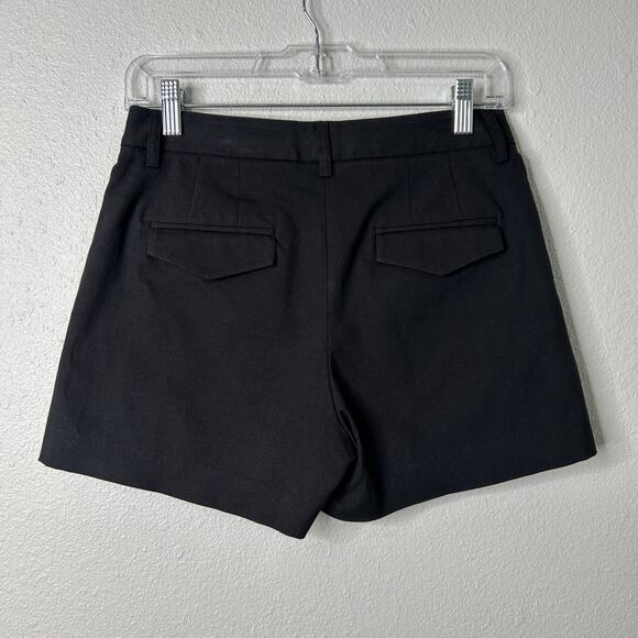 Theory Mini Shorts Women’s Size 2 Black Mid Rise Flat Front Pockets Cotton - Picture 4 of 6